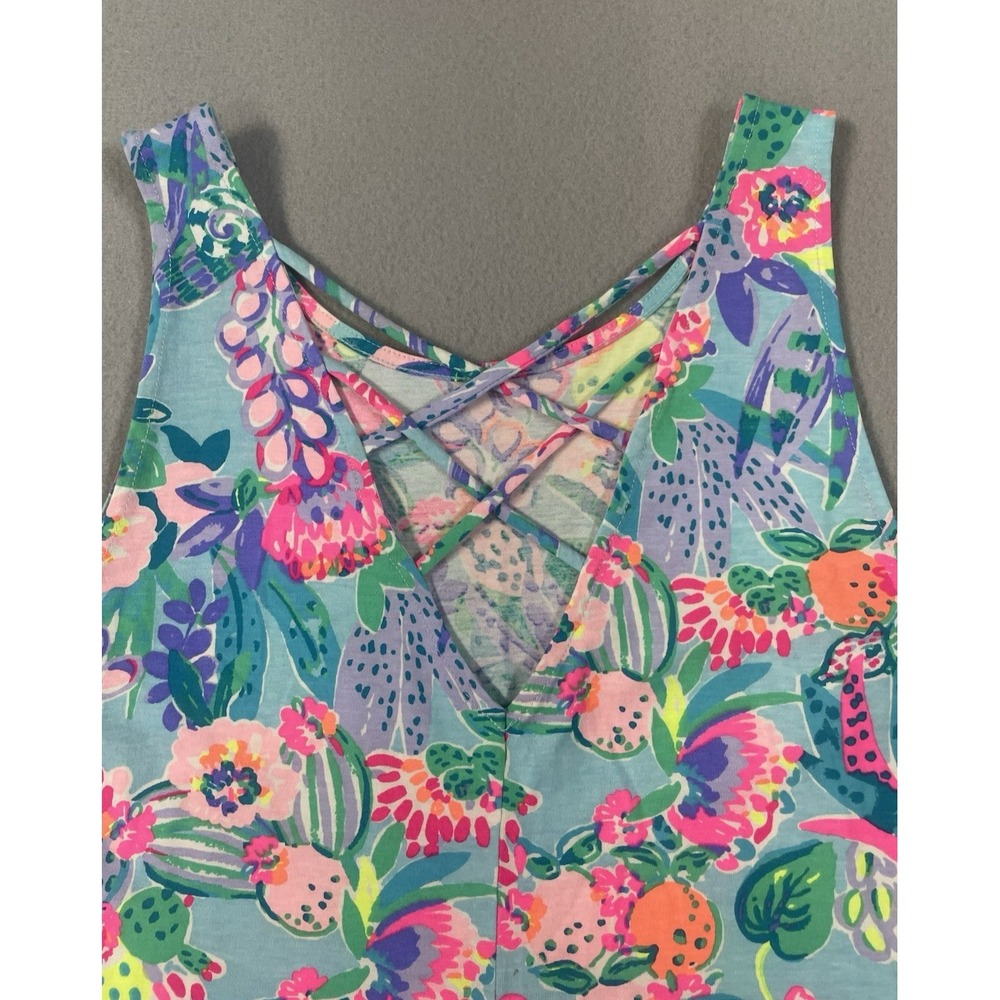 Lilly Pulitzer Vibrant Floral Kristen Shift Dress V-Back Tropical Lattice SM - Picture 10 of 14